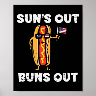 4. Juli Hotdog Us Flag Suns Out Lustig Amerika Fra Poster