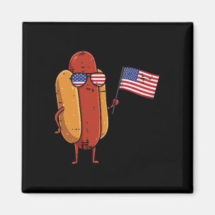4. Juli Hotdog Usa Pocket Wurst Patriot Männer Magnet