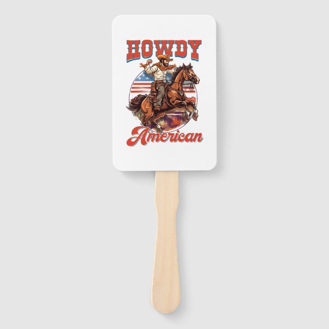 4. Juli Howdy-Amerikaner Fächer (Vorderseite)