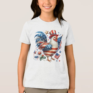 4. Juli Hühnchen Clipart-61531 Tri-Blend Shirt
