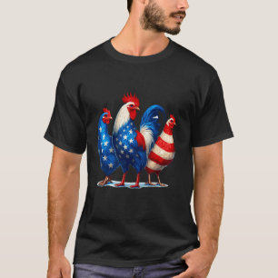 4. Juli Hühner Hühner Mädchen Landwirt T-Shirt