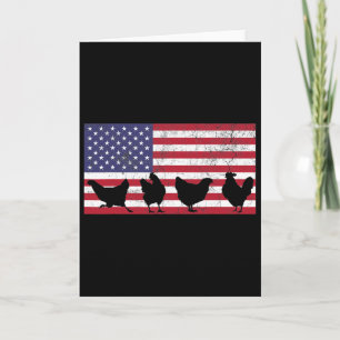 4. Juli Hühnerfarm Amerikanische Flagge Karte