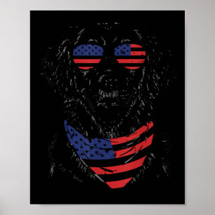 4. Juli Hund Golden Retriever Süßer Patriot Männer Poster