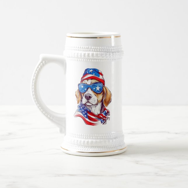 4. Juli Hund Sublimation-66361 Bierglas (Links)