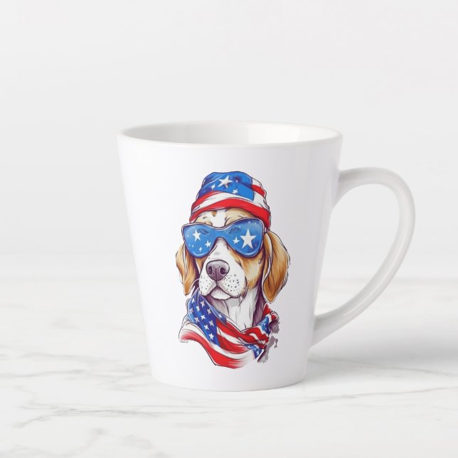 4. Juli Hund Sublimation-66361 Milchtasse (Rechts)
