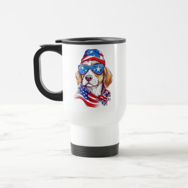 4. Juli Hund Sublimation-66361 Reisebecher (Links)