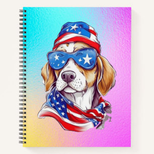 4. Juli Hund Sublimation-66361 Runde Uhr Notizbuch