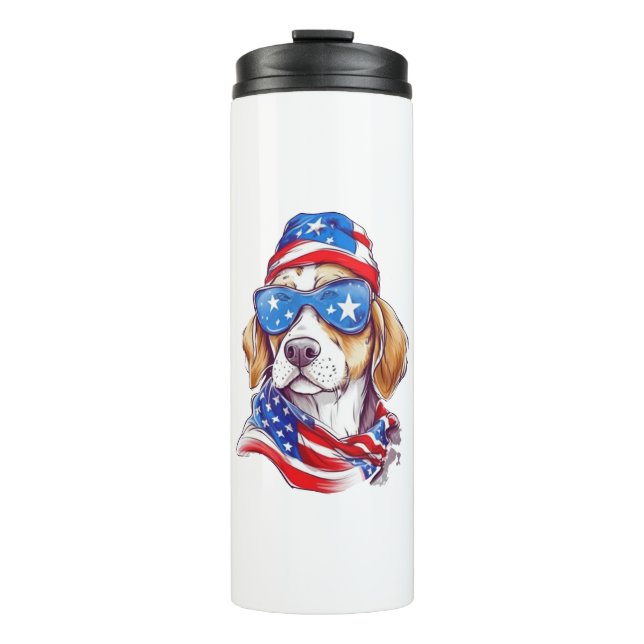 4. Juli Hund Sublimation-66361 Thermosbecher (Vorderseite)