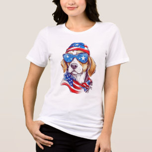 4. Juli Hund Sublimation-66361 Tri-Blend Shirt