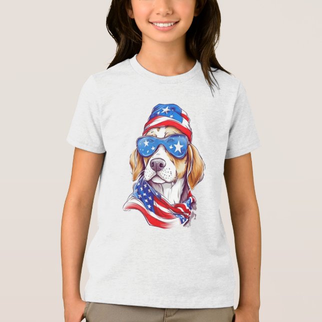 4. Juli Hundsublimierung-66361 Hoodie Tri-Blend Shirt (Vorderseite)