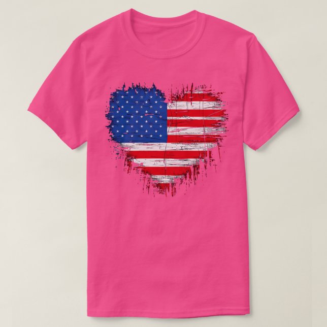 4. Juli Illustration mein Herz ist Amerika T-Shirt (Design vorne)