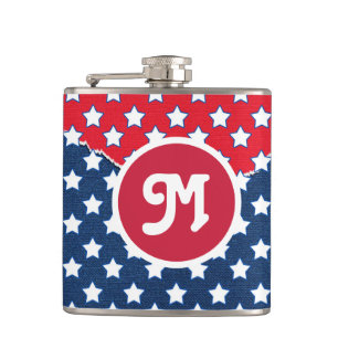 4. Juli Independence Day Monogramm Flachmann