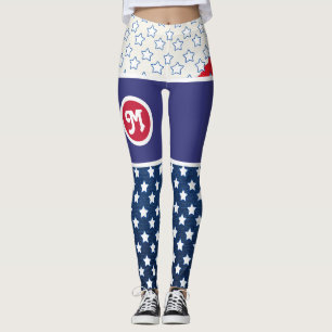 4. Juli Independence Day Monogramm Leggings