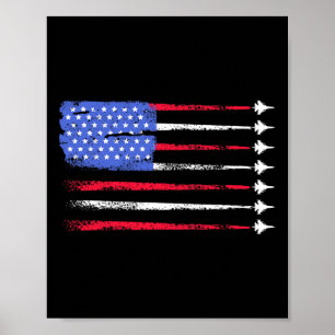 4. Juli Jet Amerikanische Flagge Patriotisch Usa F Poster