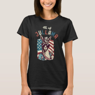 4. Juli Jullama Retro-Amerikanische Flagge Ll T-Shirt