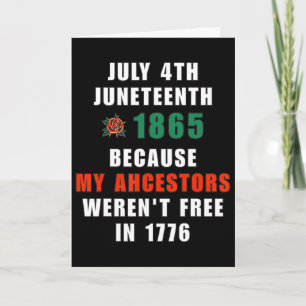 4. Juli Juneteenth Ahnenfreiheit Karte