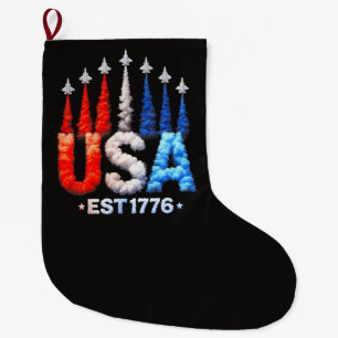 4. Juli-Kampfjets USA Patriotisch Großer Weihnachtsstrumpf