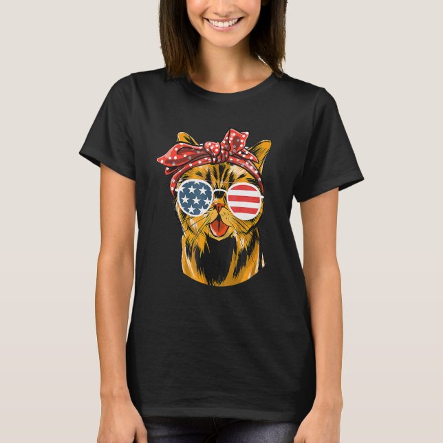 4. Juli Katze 1 T-Shirt (Vorderseite)