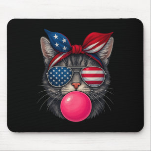 4. Juli Katze Bubble-Gummi Patriotische Katze Sung Mousepad