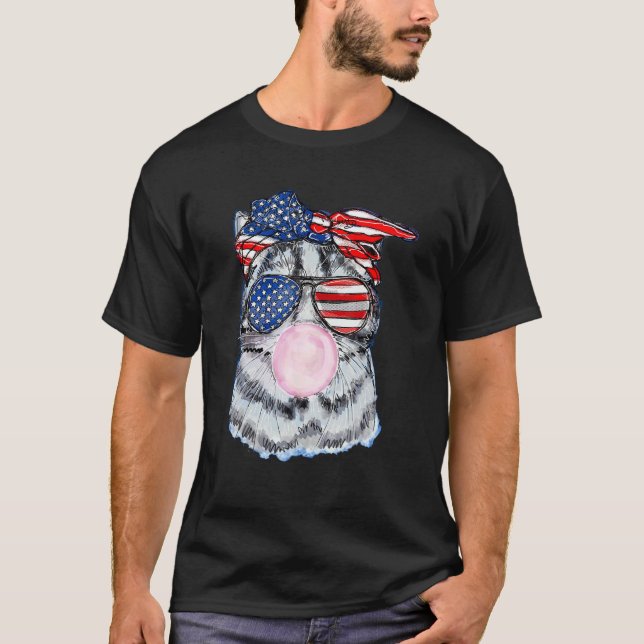 4. Juli Katze Bubblegum T-Shirt (Vorderseite)