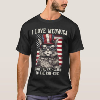 4. Juli Katze Ich liebe Meowica Patriotische Katze T-Shirt