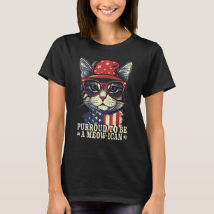 4. Juli Katze Purroud zu einem Meowikan, Patrioti T-Shirt