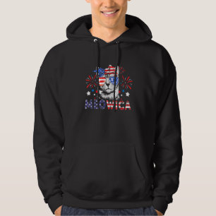 4. Juli Katze Sonnenbrille Amerikanische Flagge Me Hoodie