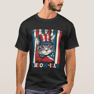 4. Juli Katze Stolz, eine Meow-Ikanische Amerikane T-Shirt