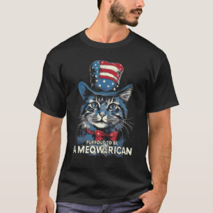 4. Juli Katzenliebhaber, Stolz ein Meow-ricaner zu T-Shirt
