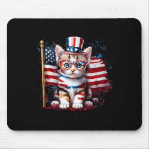 4. Juli Kitty Cat American Flag America Usa Ca Mousepad