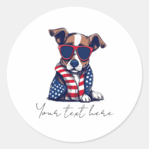 4. Juli Klassischer Rundsticker für Hunde Runder Aufkleber