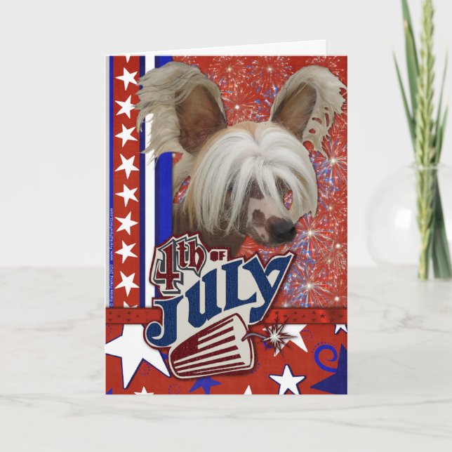 4. Juli Kracher - Chinese Crested Karte (Vorderseite)