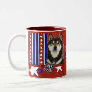4. Juli Kracher - Shiba Inu - Yasha Zweifarbige Tasse