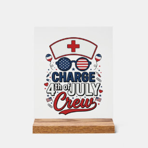 4. Juli Krankenpfleger-Crew Patriotisches Medizini Acrylschild