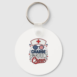4. Juli Krankenpfleger Crew Patriotisches Medizini Schlüsselanhänger
