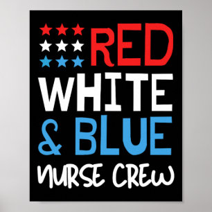 4. Juli Krankenpfleger-Crew-Schrubben Oberteile Pa Poster