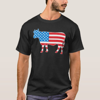 4. Juli Kuh Amerikanische Flagge Kuh T-Shirt