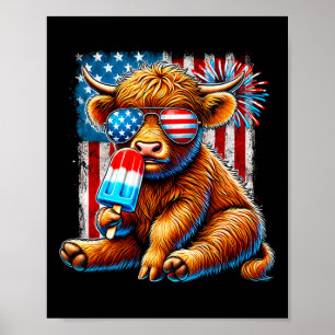 4. Juli Kuh Popsicle Feuerwerk USA Amerikanisch 1 Poster