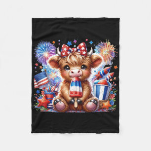 4. Juli Kuh Popsicle Feuerwerk USA Fleecedecke