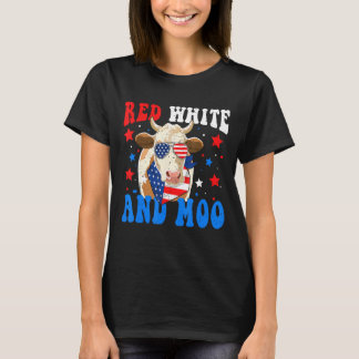 4. Juli Kuh Rot Weiß und Muhen T-Shirt