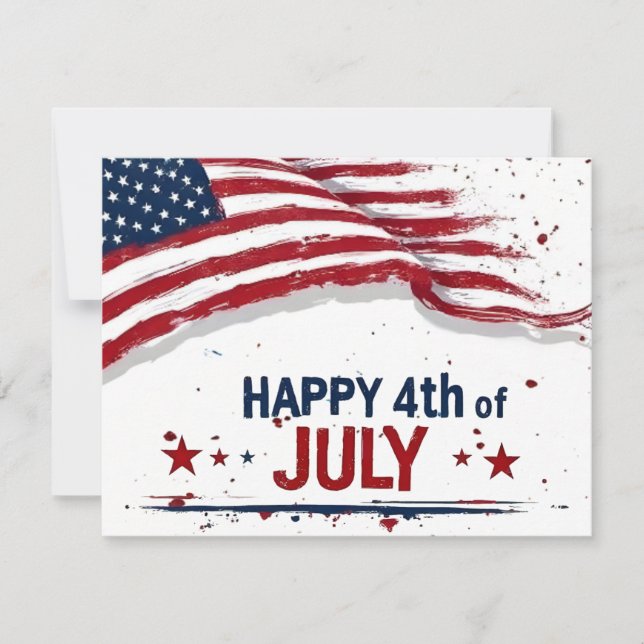 4. Juli - Künstlerische US-Flagge Farbe Spritzer (Vorderseite)