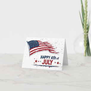 4. Juli - Künstlerische US-Flagge Farbe Spritzer Dankeskarte