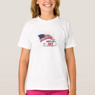 4. Juli - Künstlerische US-Flagge mit Farbklecksen T-Shirt