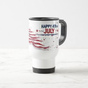 4. Juli - Künstlerische US-Flagge Paint Splatter Reisebecher