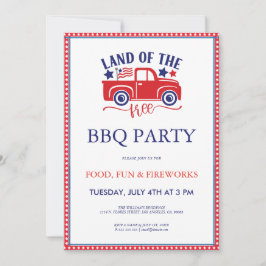 4. Juli Land der kostenlosen Grillen Party Einladu Einladung