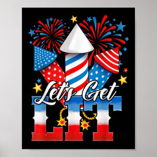 4. Juli Lasst Uns Feuerwerk Zünden Lustig Patrioti Poster