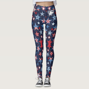 4. Juli Leggings mit weißem B&BE-Logo
