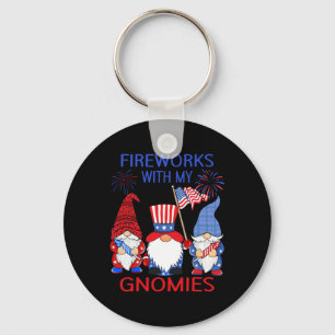 4. Juli Leopard Gnomes Firework American Usa W Schlüsselanhänger