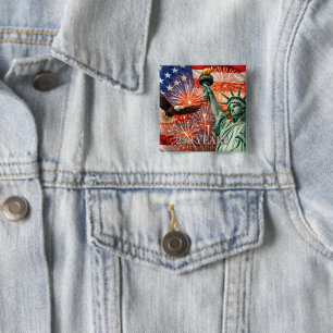 4. Juli Liberty Eagle Feuerwerk USA 250. Button