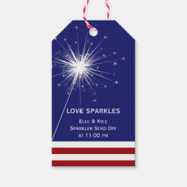 4. Juli Liebe Glitzern Red White & Blue Geschenkanhänger